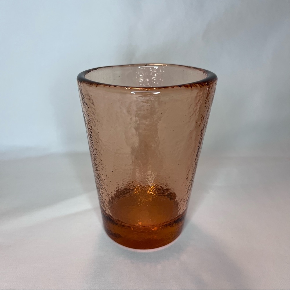 Authentic Fire and Light Original Recycled Glass 12 Oz Tumbler Cup Copper Orange